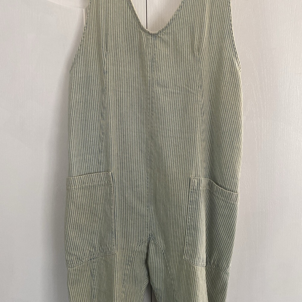 We The Free High Roller railroad Striped Jumpsuit - Picture 2 of 4